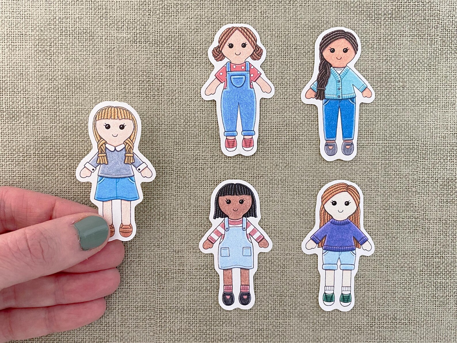 Doll sticker pack Planner stickers Scrapbook stickers Etsy
