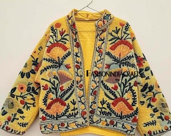 Cotton Handmade Suzani Embroidery Jacket,  TNT Fabric Coat, Multi Colours And Size..