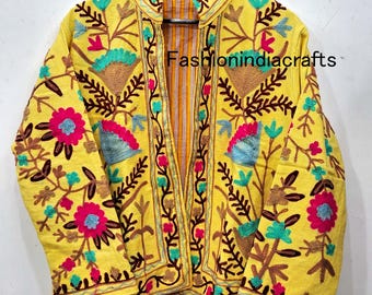 Hand-Embroidered Cotton Suzani Jacket | Bohemian Statement Coat