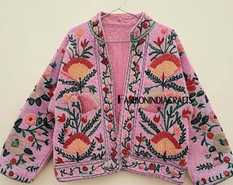Handmade Suzani Embroidery Jacket, Cotton TNT Fabric Coat, Multi Colours And Size..