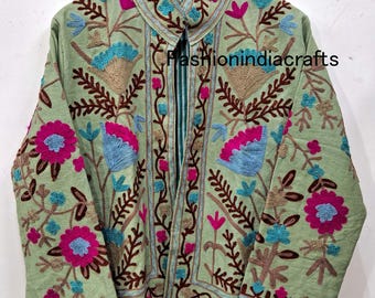 Handmade Women Cotton Suzani Jacket – Artisan Embroidered Statement Coat