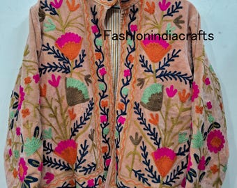 Handmade Suzani Velvet Jacket, Embroidery Work Winter Women Coat, Gift For Her