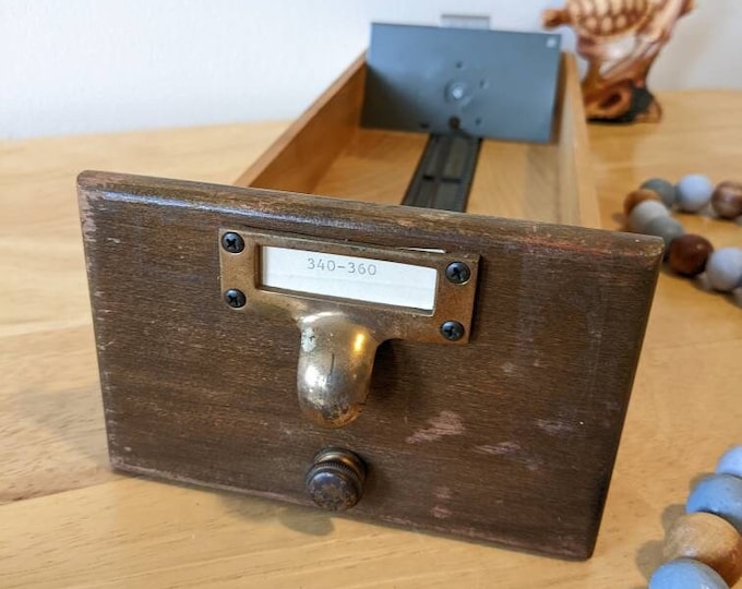 Vintage Wood Library Card Catalog File Drawers,retro 1960's Library ...