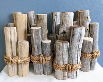 Small 10" Driftwood piling nautical table decor,coastal/lake theme wood piling blank,wedding/baby shower/party decoration,sea shore gift