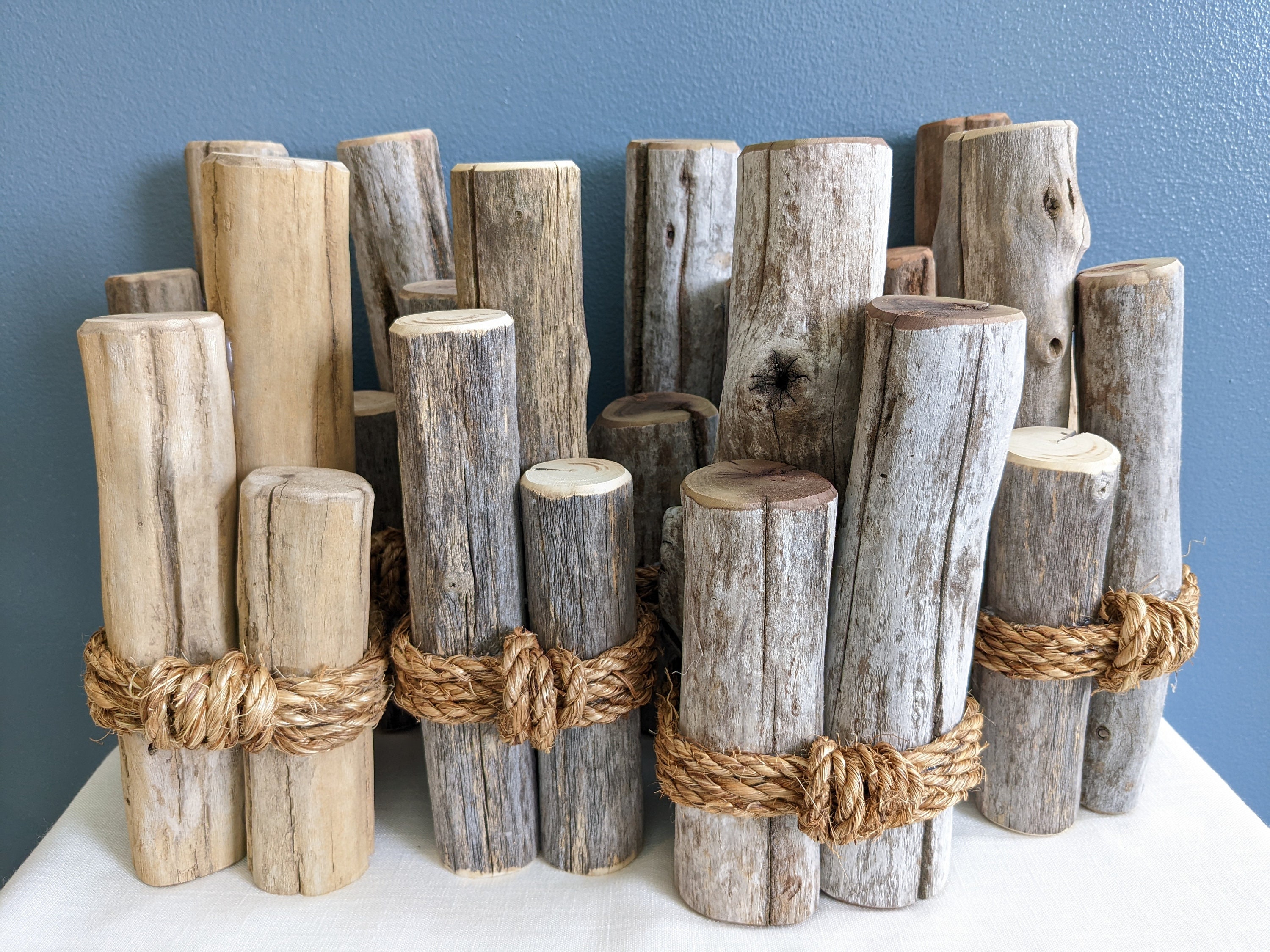 Small 10 Driftwood piling nautical table decorcoastallake theme wood piling blankweddingbaby showerparty decorationsea shore