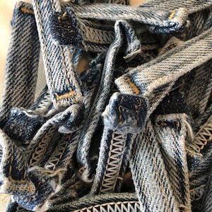 Upcycled Denim Jean Belt Loops, Crafting Supplies, Boho Decor (25 Pieces)
