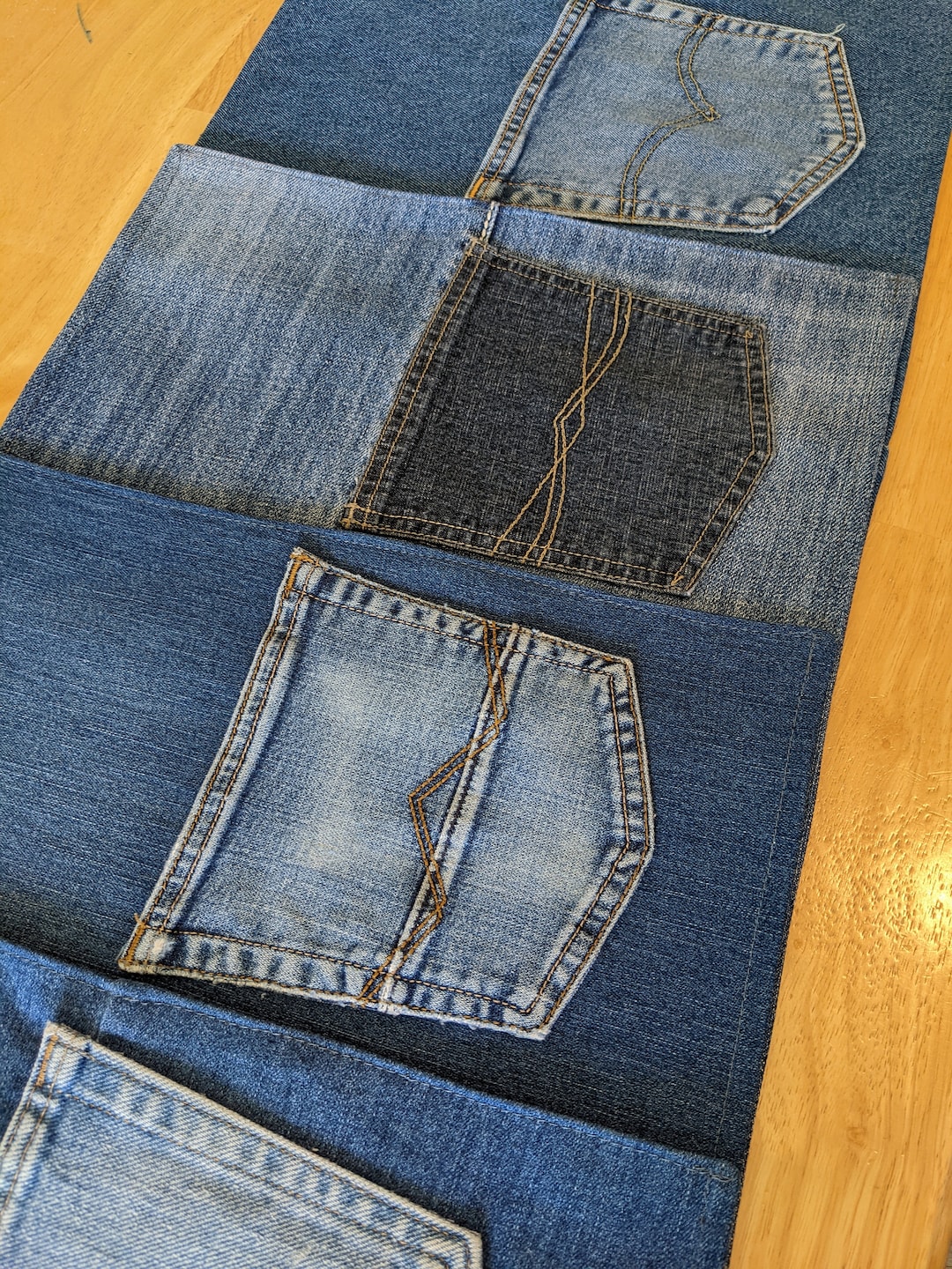 Sets of Denim Blue Jean Placemats,country/barn Theme Quilted Jean Table