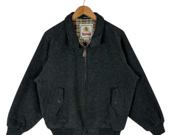 Veste vintage en laine mélangée Rizzo | Bomber doublé à carreaux, homme moyen