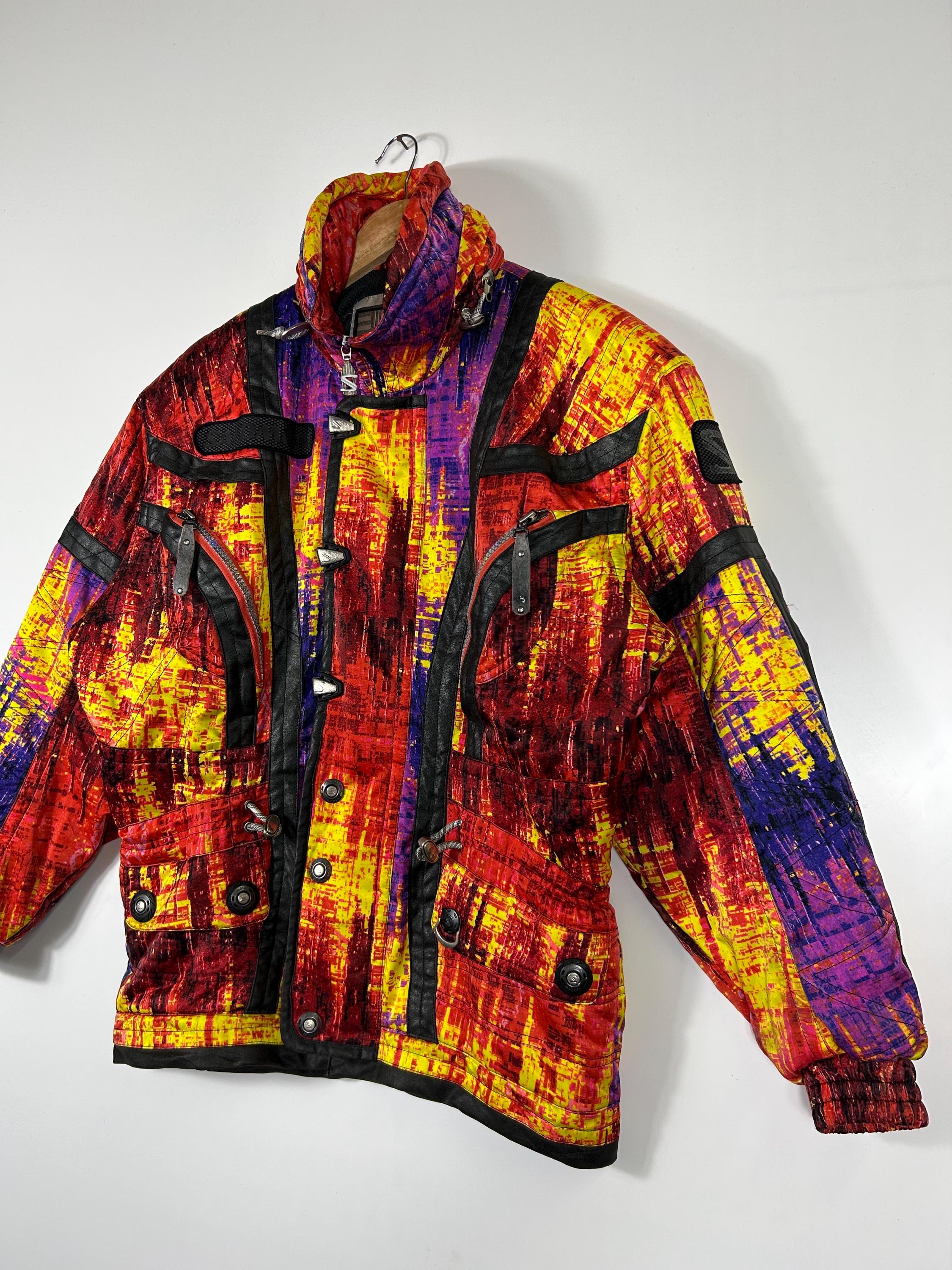 Vintage 90s Salomon Ski Jacket – Multicolor Graphic Print 