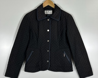 Kurtka pikowana Vintage Courrèges – Czarna minimalistyczna odzież wierzchnia, elegancki paryski styl