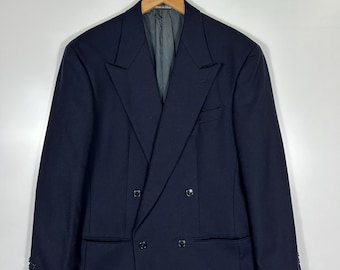 Vintage Giorgio Armani Blazer – Navy Virgin Wool Double-Breasted Jacket