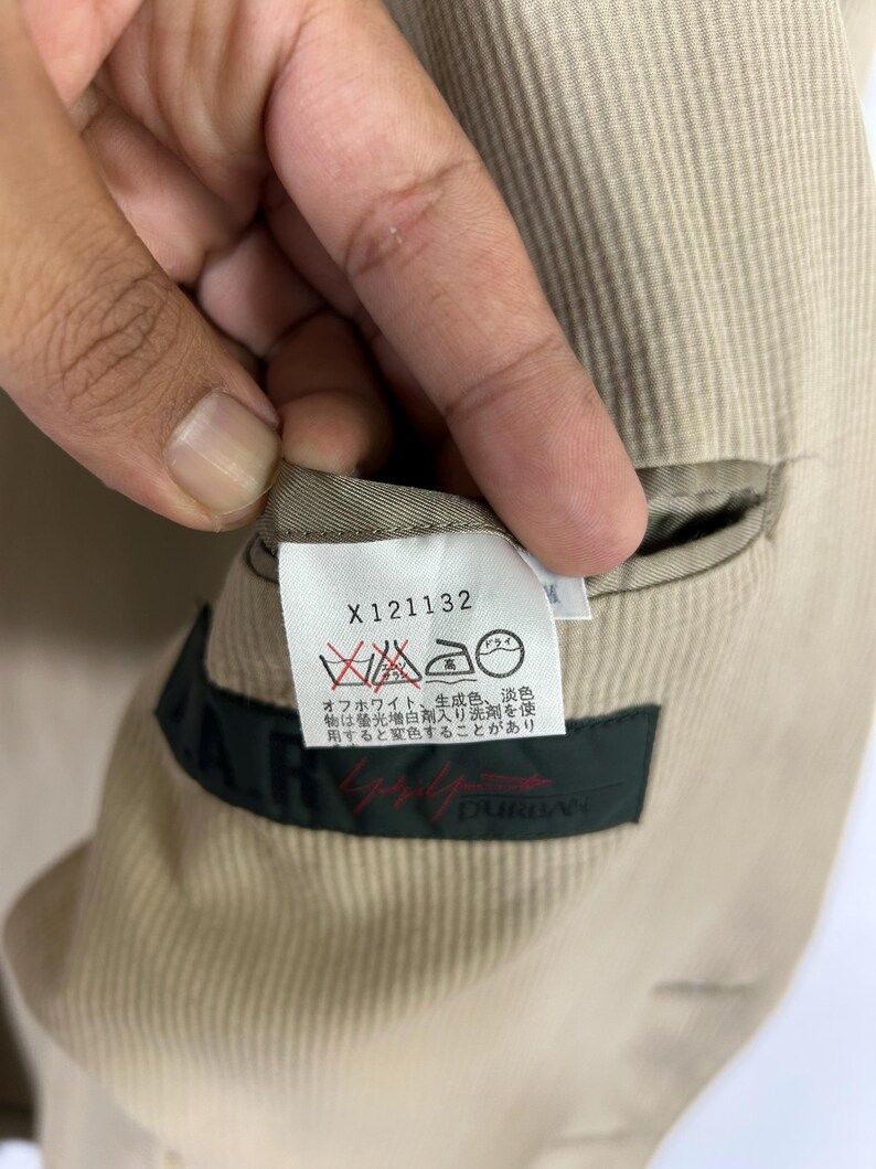 A.A.R Yohji Yamamoto Beige Cotton Blazer Jacket | Made in Japan | Vintage Japanese Designer | Size M image 11