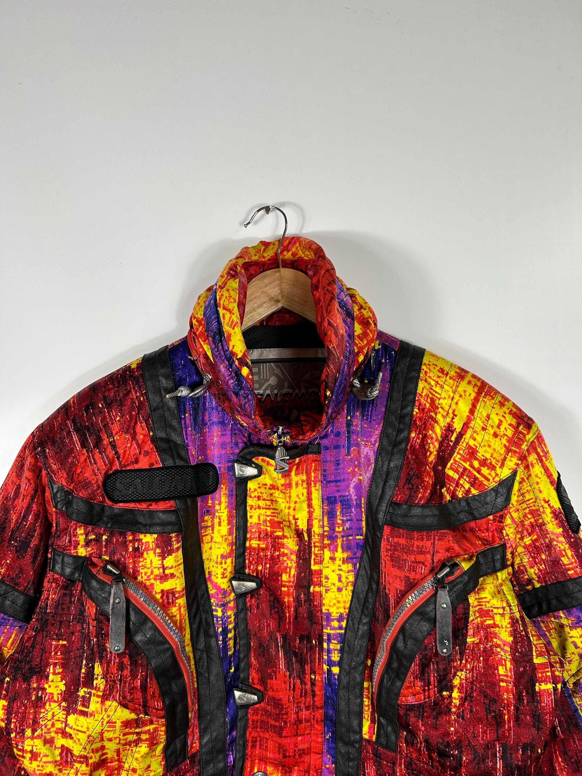 Vintage 90s Salomon Ski Jacket – Multicolor Graphic Print 