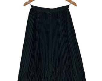Falda midi plisada negra vintage de Christian Dior / Falda clásica elegante / Talla M