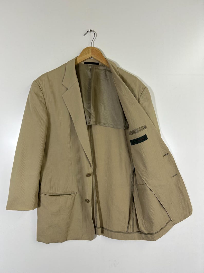 A.A.R Yohji Yamamoto Beige Cotton Blazer Jacket | Made in Japan | Vintage Japanese Designer | Size M image 8