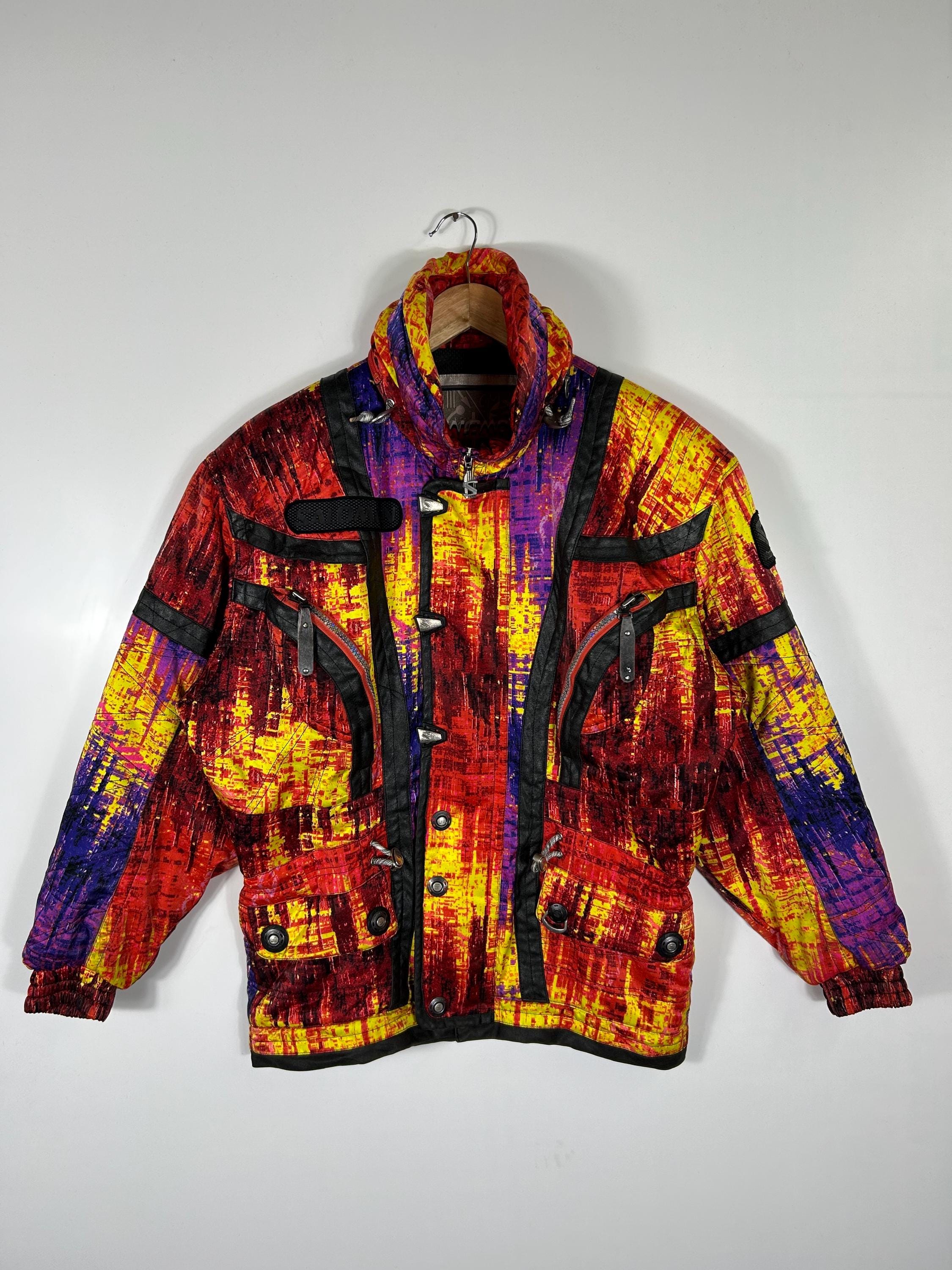 Vintage 90s Salomon Ski Jacket – Multicolor Graphic Print 
