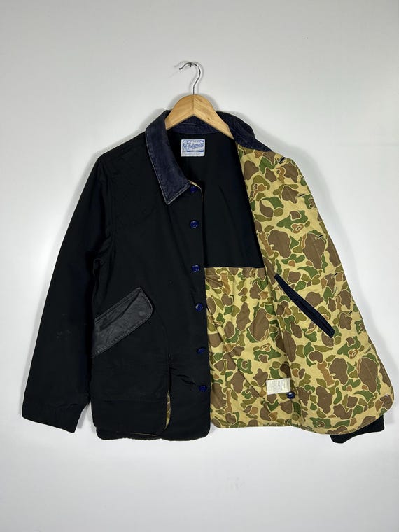 Vintage Hinson Bodyguard Jacket | Black Utility Jacket With Camo 