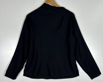 Georges Rech Paris Zip Back Jacket | 90s French Designer Minimalist Top (Black, Size M)