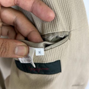 A.A.R Yohji Yamamoto Beige Cotton Blazer Jacket | Made in Japan | Vintage Japanese Designer | Size M image 12