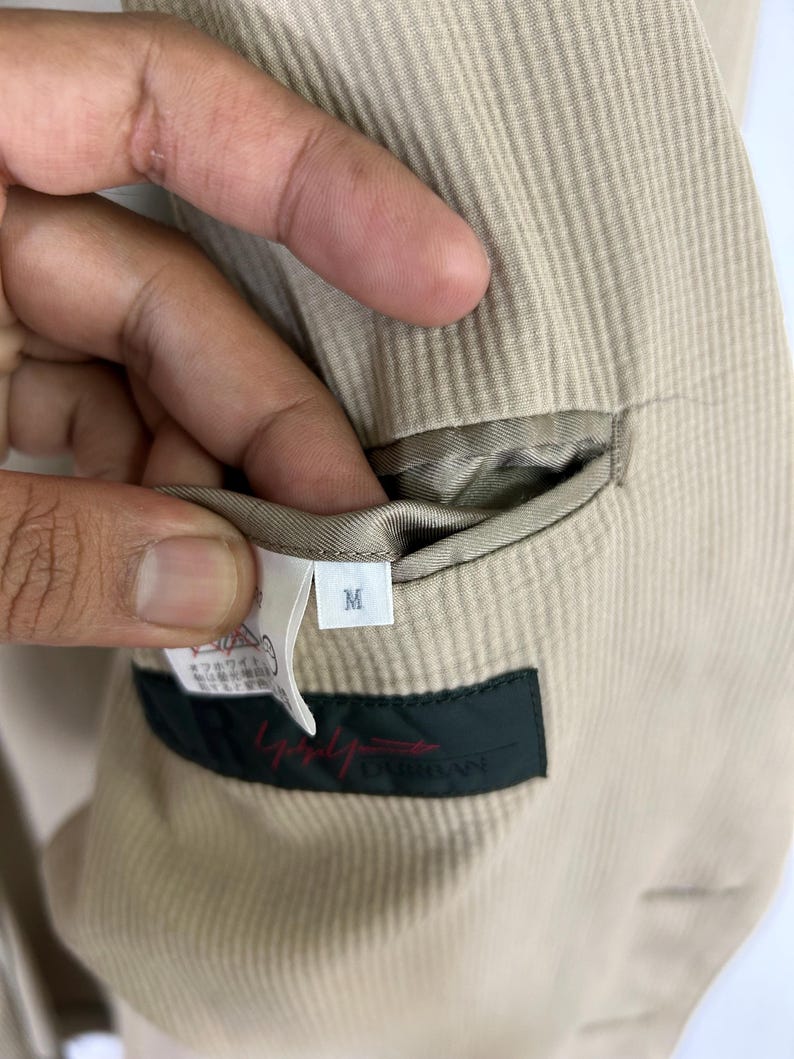 A.A.R Yohji Yamamoto Beige Cotton Blazer Jacket | Made in Japan | Vintage Japanese Designer | Size M image 12