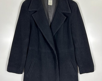 Vintage Agnès b. Paris Wool Blazer Jacket | Black Tailored Coat | Minimalist French Designer Jacket