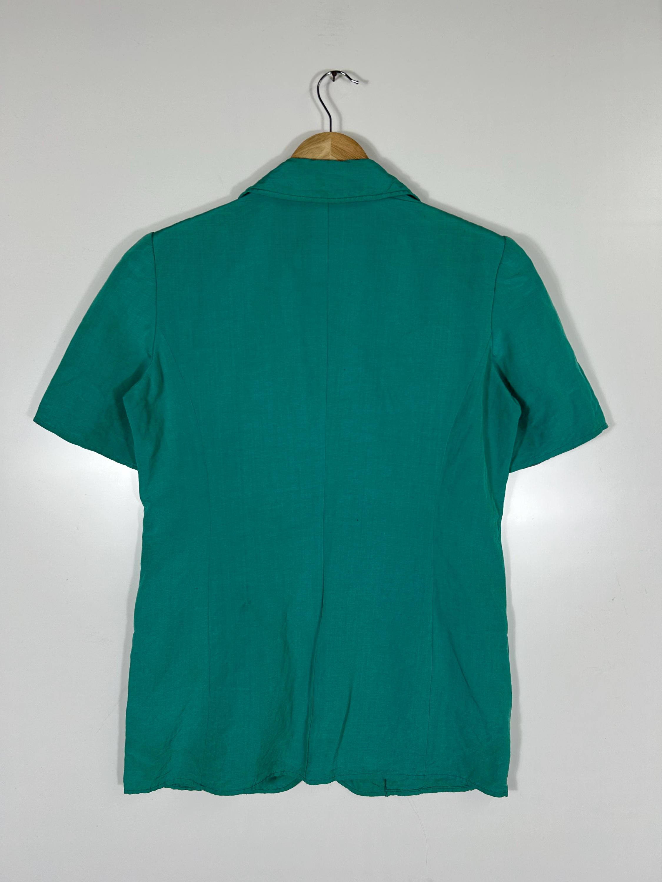Vintage Christian Dior Linen Blend Blazer – Turquoise Green Short 