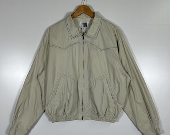 Chaqueta ligera con cremallera Vintage Person’s para hombre, fabricada en Japón, color beige.