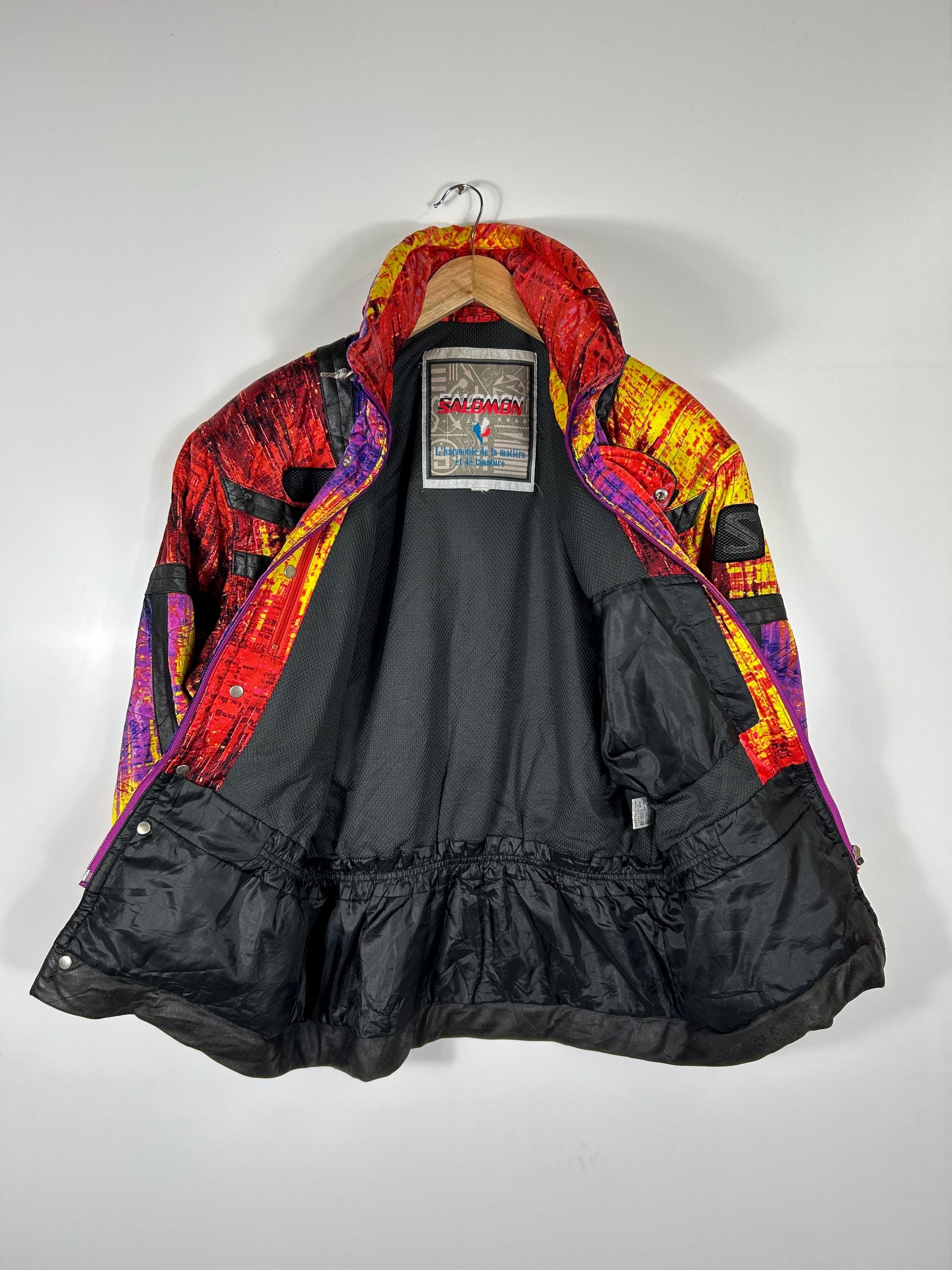 Vintage 90s Salomon Ski Jacket – Multicolor Graphic Print 