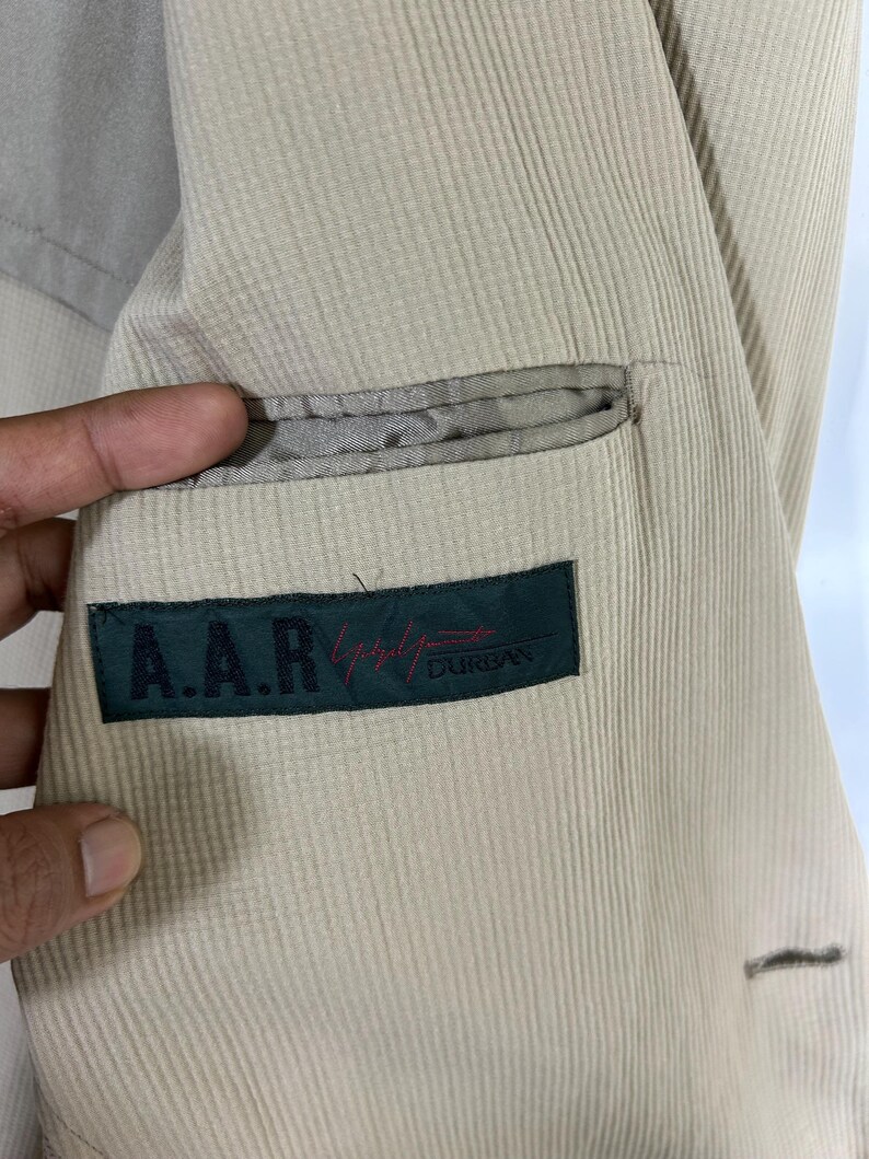 A.A.R Yohji Yamamoto Beige Cotton Blazer Jacket | Made in Japan | Vintage Japanese Designer | Size M image 10