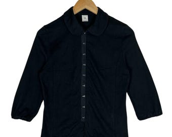 Vintage Issey Miyake I.S. Sunao Kuwahara svart minimalistisk bomullsjacka – storlek M