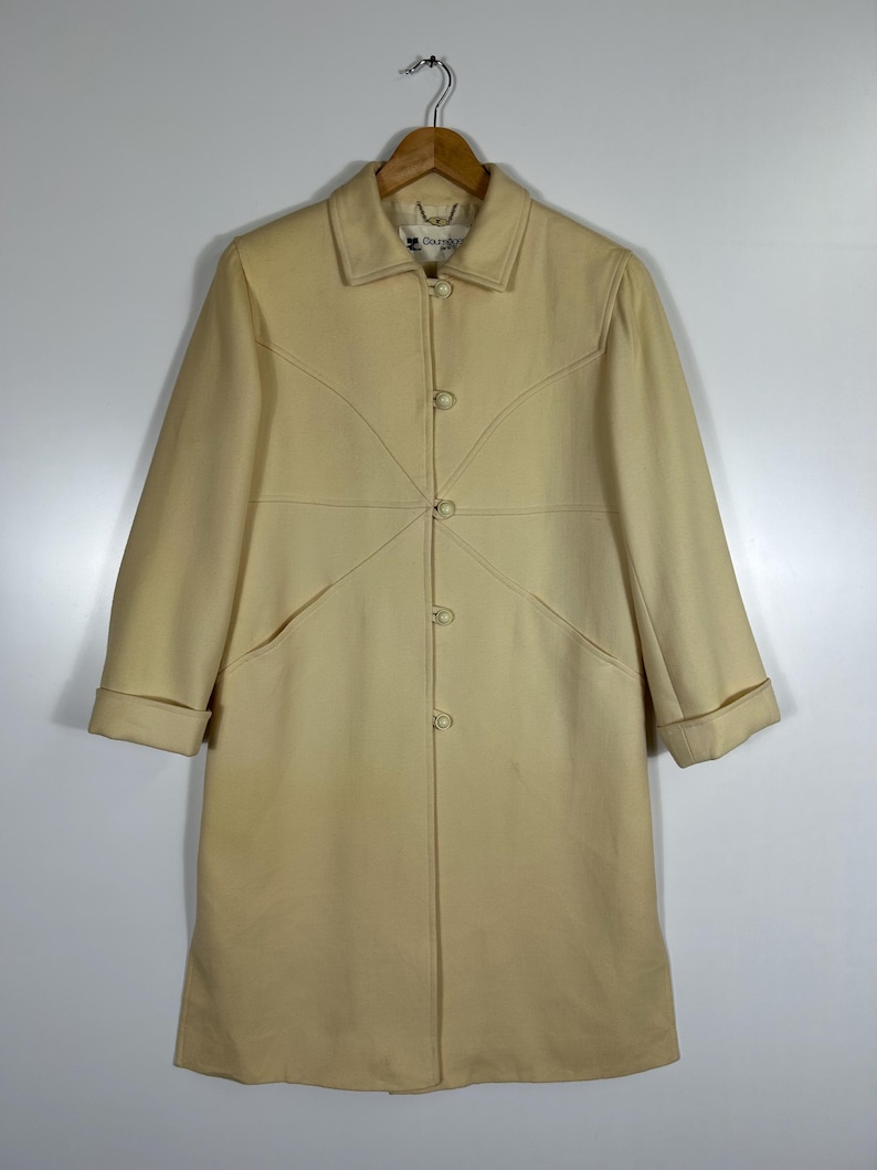 Vintage Courrèges Paris Coat Cream Minimalist Mod Design France image 2