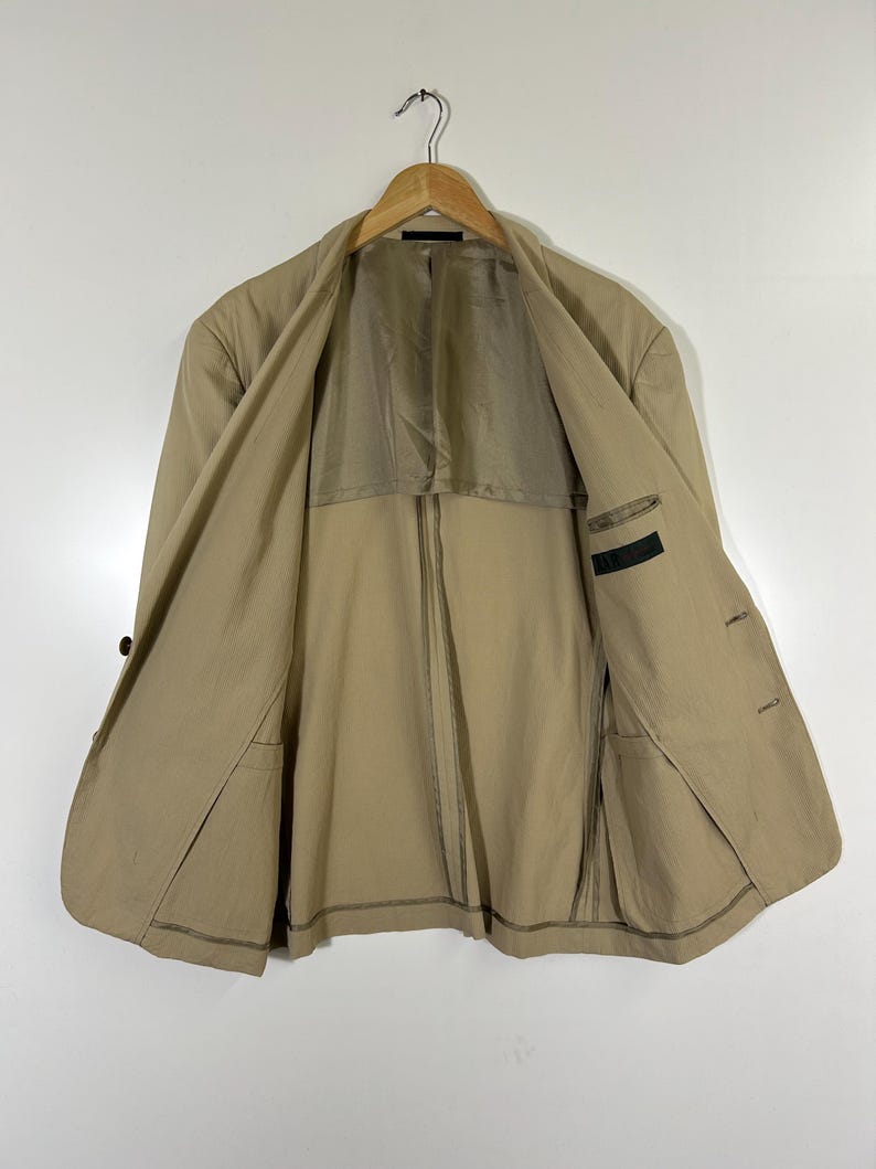 A.A.R Yohji Yamamoto Beige Cotton Blazer Jacket | Made in Japan | Vintage Japanese Designer | Size M image 9