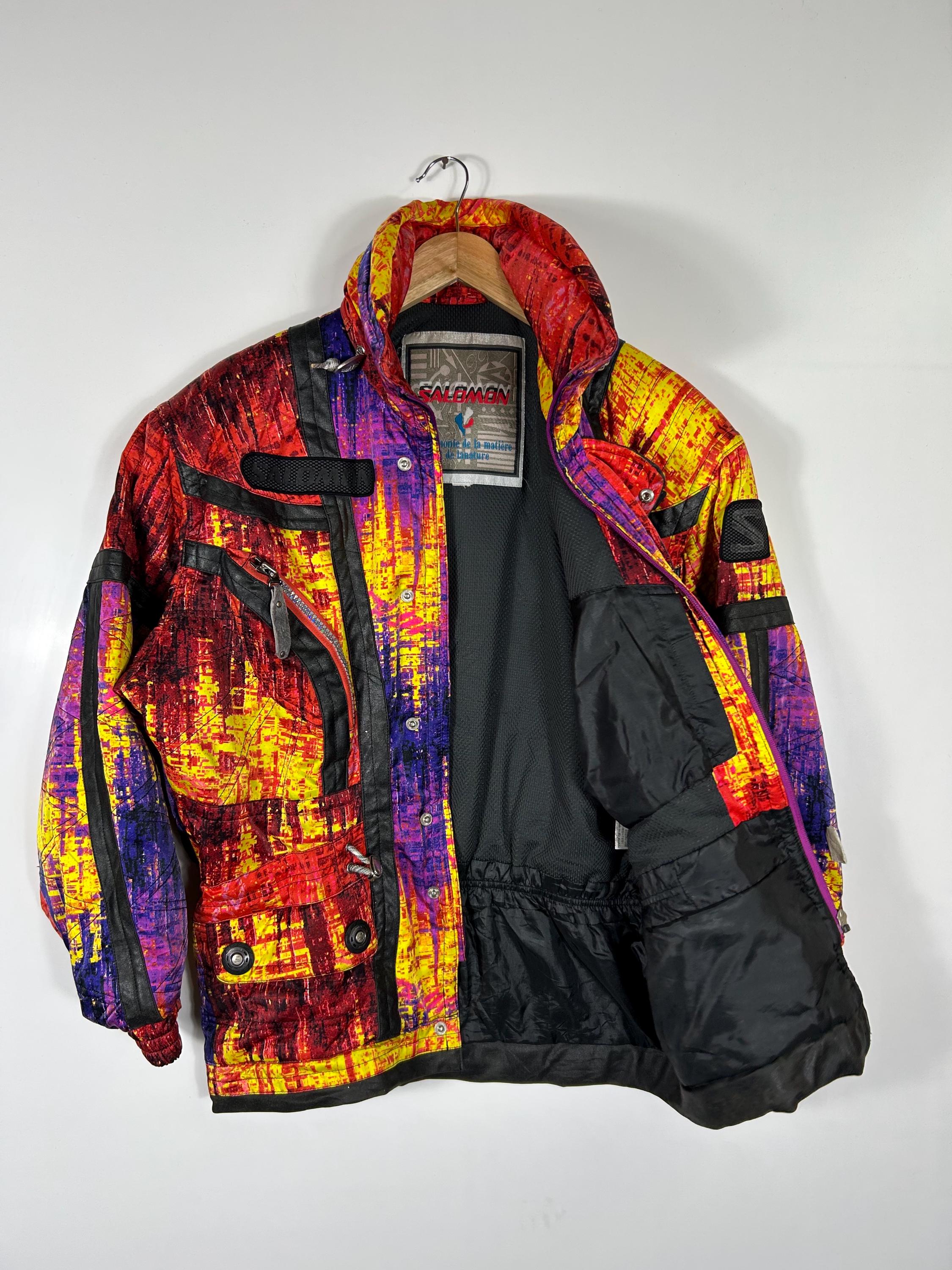 Vintage 90s Salomon Ski Jacket – Multicolor Graphic Print 