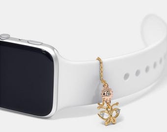 Charm a forma di farfalla per Apple Watch Charm personalizzato per Apple Watch Charm in oro 14k Charm regalo con pietra preziosa per cinturino Apple Watch