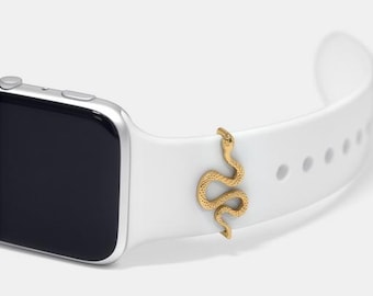 Sterling Silver Snake Apple Watch Charm: Personalized Gold Watch Band