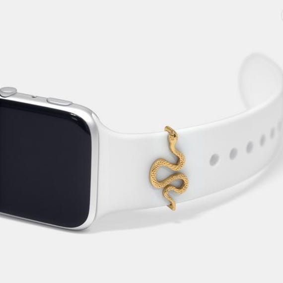Sterling Silver Snake Apple Watch Charm: Personalized Gold Watch Band