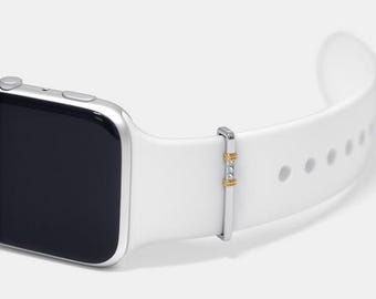 Charm personalizzato per Apple Watch in argento sterling: accessorio per cinturino con gemma