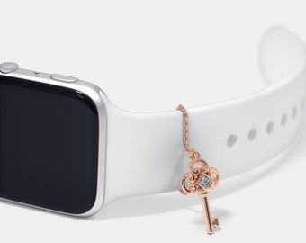 Charm per Apple Watch in argento sterling: ciondolo con chiave personalizzato