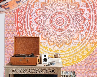 MUBT-1009 Marubhumi Hippie Mandala Bohemian Psychedelic Cotton Tapestry MUBT-1009 Marubhumi Hippie Mandala Bohemian Psychedelic Cotton Tapestry
