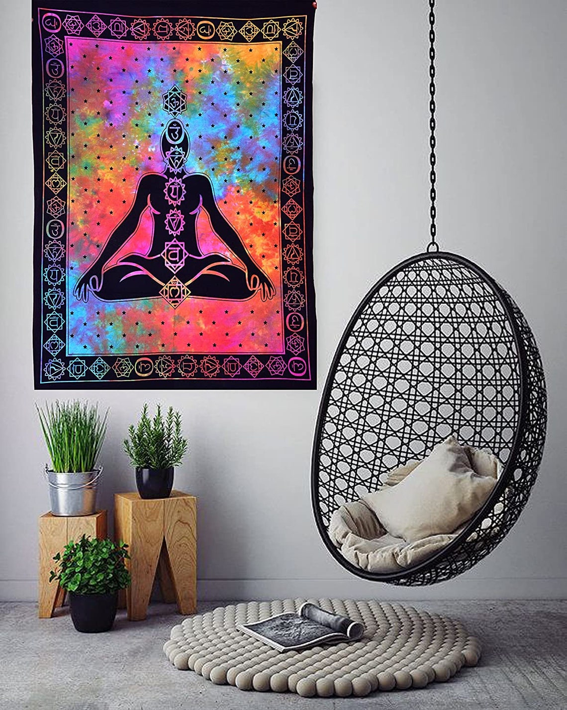 Seven Chakra Yoga Meditation Studio Room Decorations Tie