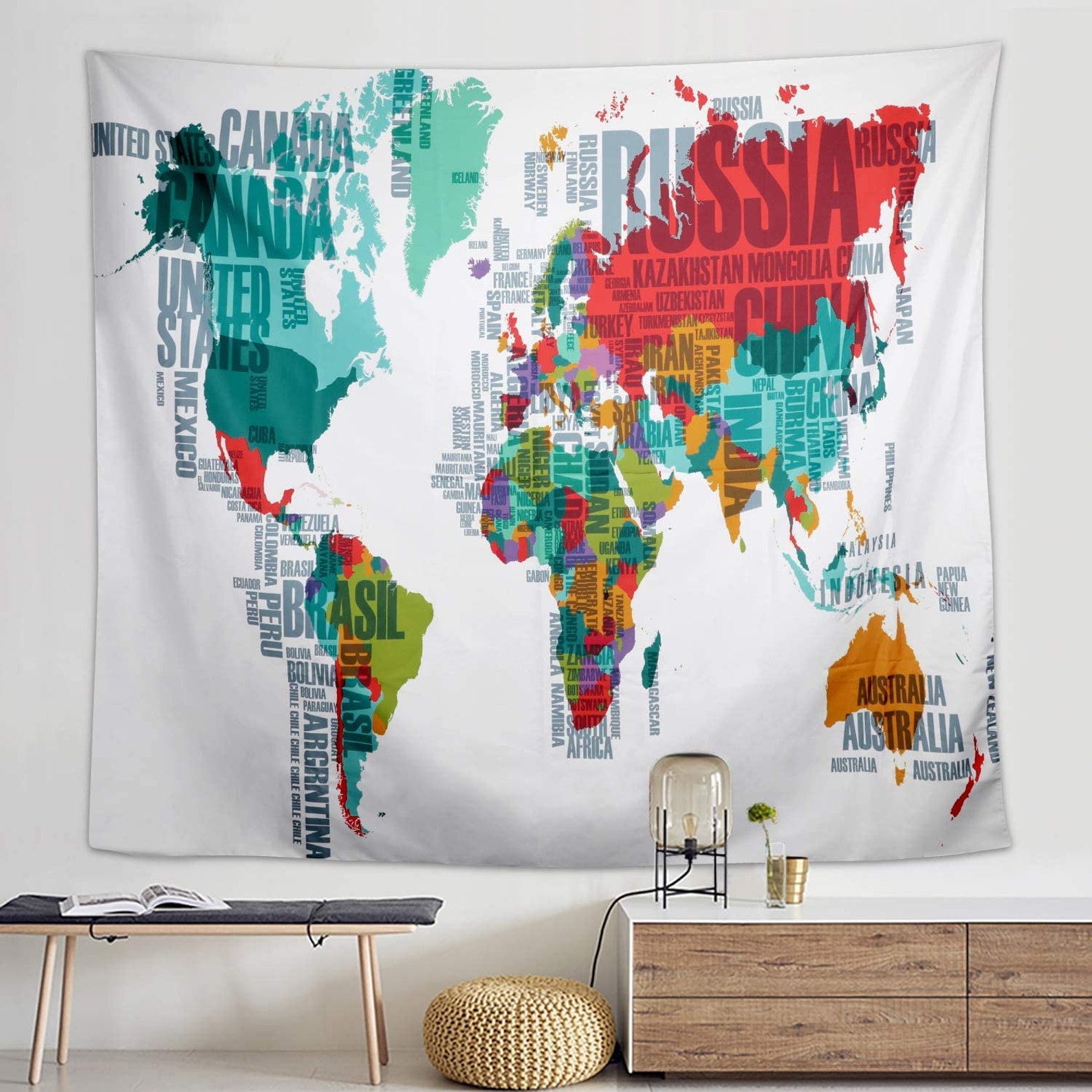 Rcraft World Map Tapestry Tapestry Wall Hanging for Wall Art Etsy