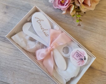 Personalised White Baby Brush and Comb Set