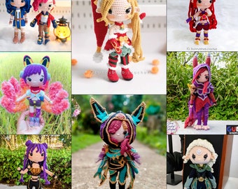 LoL League of Legends Inspired Crochet Plush Toy Doll (June Slot - Message First) KaiSa Jinx Diana Ahri Xayah Senna etc.