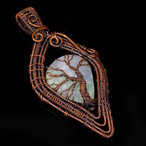 Moss Agate Pendant, Moss Agate Copper Wire Wrapped Pendant, Handmade Jewelry, gift for her, wire wrapped jewelry