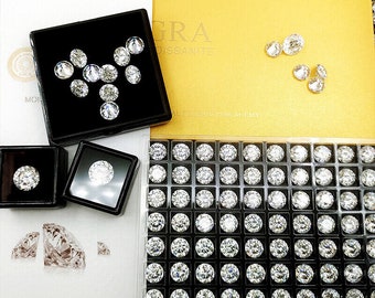 1 cts Lot 3,5 mm Zertifizierte lose Moissanite Rundschliff Steine D VVS1 für Schmuckherstellung