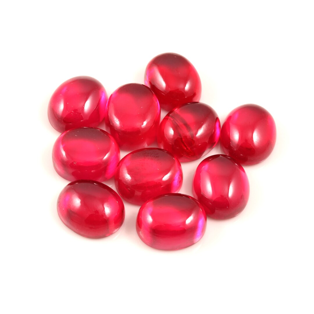 Natural Immitation Ruby Oval Cabochon Calibrated All Sizes Loose ...