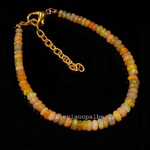 Natürliches äthiopisches Welo Opal Rondelle Perlenarmband, 18.60 Cts 3 x 5 MM