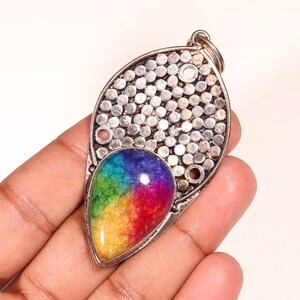 Solar quartz Pendant, 925 Sterling silver pendant, Solar quartz silver pendant, silver pendant, Handmade jewelry for women, gift for her.