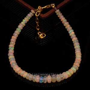 Exquisite Natural Ethiopian Opal Beads Bracelet - Handcrafted Gemstone Jewelry 3x5 mm 16.60 Cts