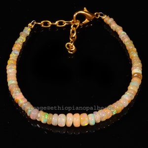 Äthiopische Opal Welo Feuer Rondelle Perlenarmband (3 x 5 MM) 14.90 Cts